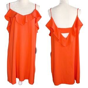 Felicity & Coco Isabella Ruffle Trim Dress XL Slipdress Fire Coral New